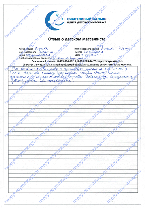 Детский массаж г. Котельники